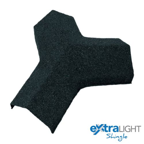 ExtraLight shingle roof tile 3 way top cap charcoal