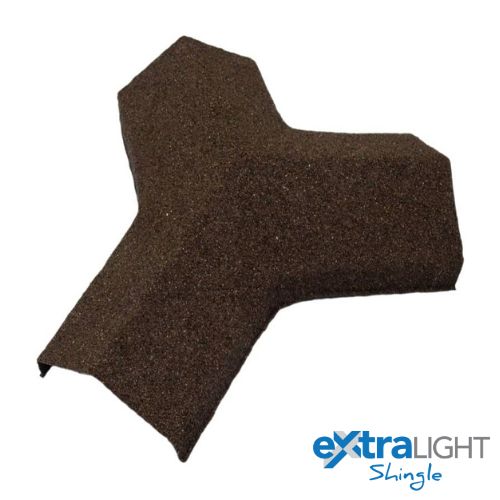 ExtraLight shingle roof tile 3 way top cap walnut