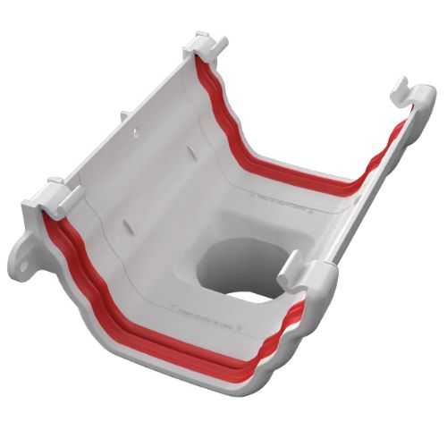 gutter running outlet white