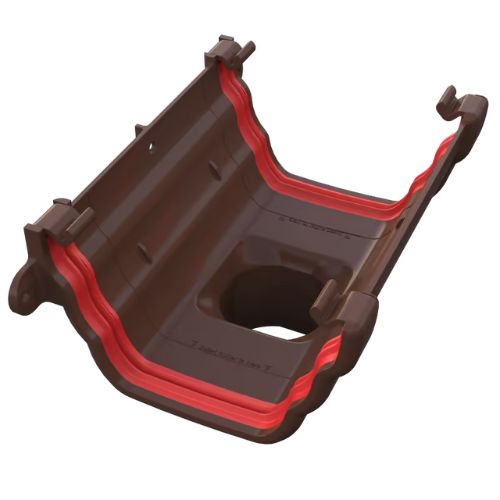 gutter running outlet brown
