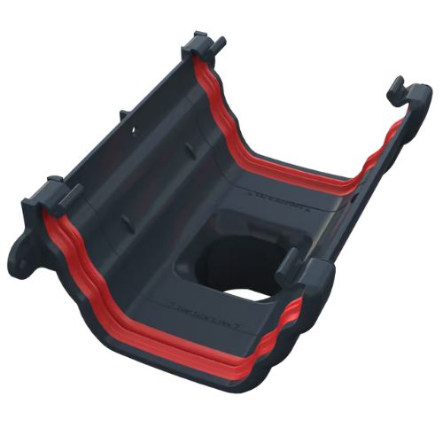 gutter running outlet anthracite grey