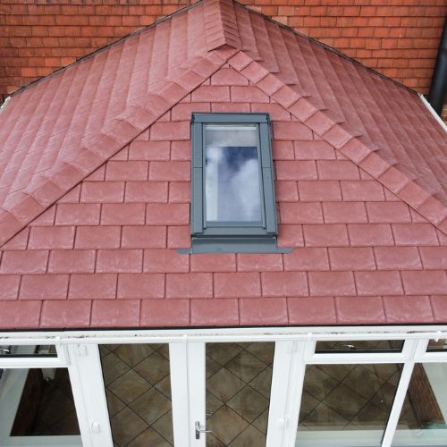 TAP055 Tapco Red Rock on a conservatory roof 