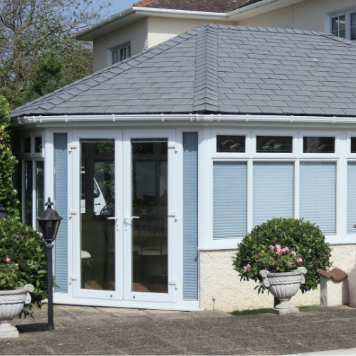 Tapco_pewter grey_fitted on a conservatory roof